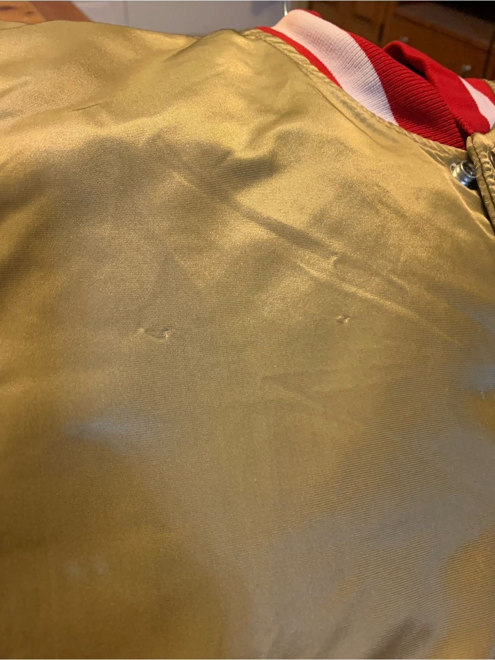 Vintage 90’s San Francisco 49ers Gold  Starter Jacket Satin Shiny NFL Size Small - Picture 10 of 11